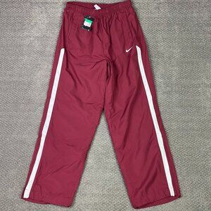 Nike Y2K Windbreaker Track Pants Men's XL Red Maroon Woven Ankle Zip 378252 612